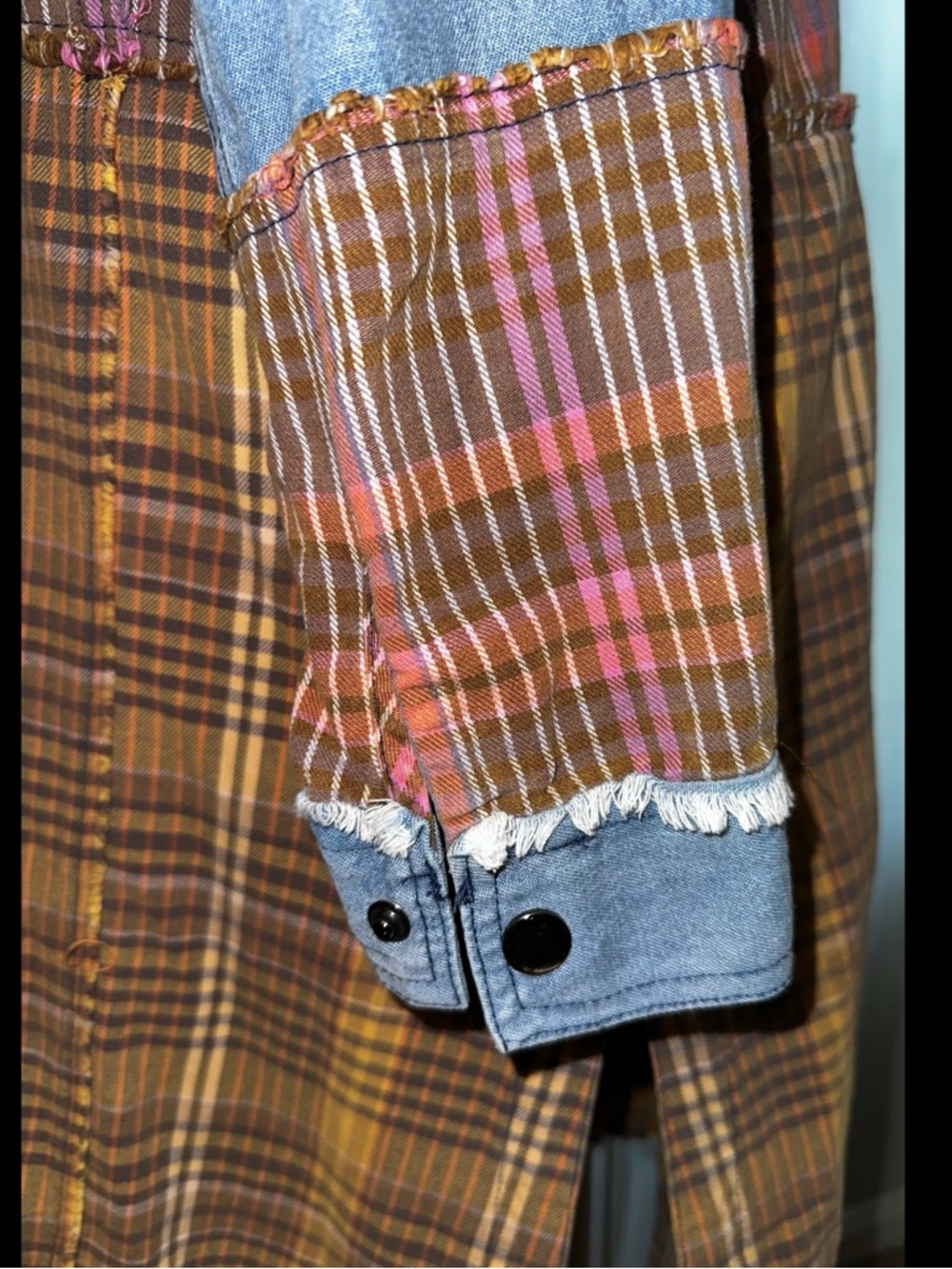 Sedona Plaid Tunic Plaid Duster Shirt Dress S - Picture 11 of 12